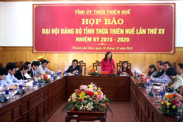 Đại hội Đảng bộ tỉnh Thừa Thiên Huế lần thứ XV sẽ diễn ra từ ngày 22 đến 24/10/2015